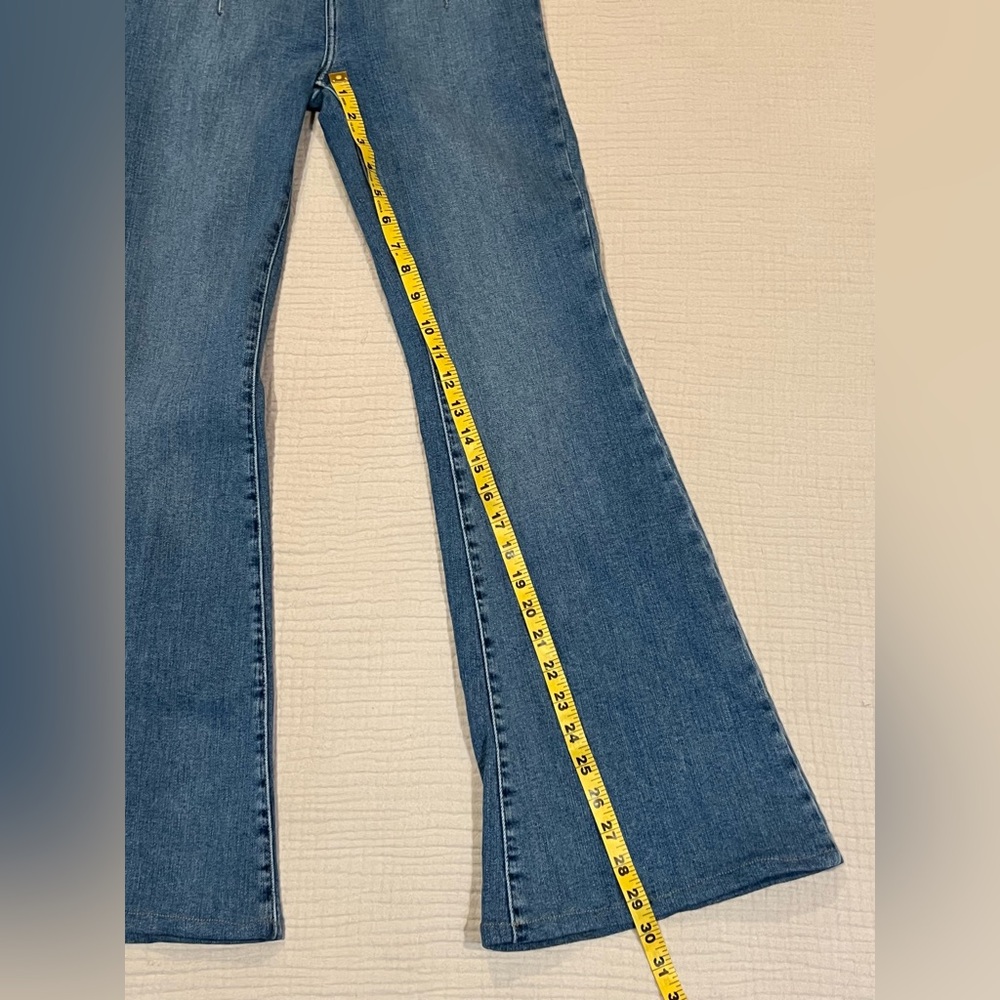 Free People We The Free Sunburst Blue Jayde Ultra High Rise Flare Leg Jeans 29 - Picture 13 of 16
